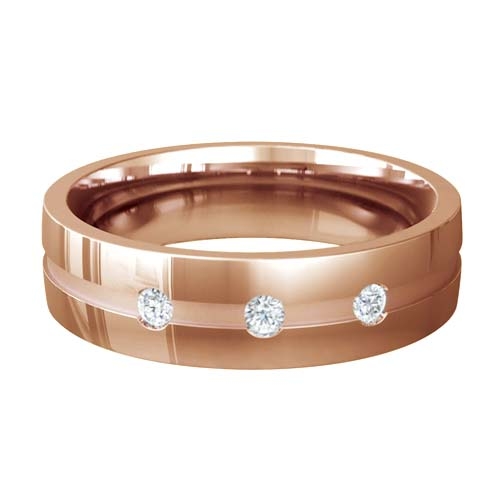 Patterned Designer Rose Gold Wedding Ring - Belleza